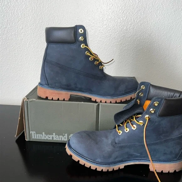 Timberland Men's Dark Blue Nubuck Boots